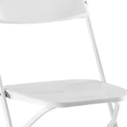 HomeRoots Set di Quattro Sedie da Pranzo Pieghevoli Impilabili da Esterno in Metallo Bianco