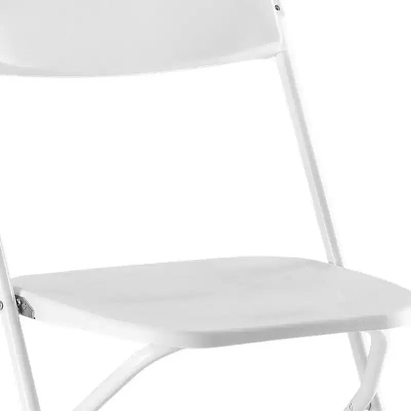HomeRoots Set di Quattro Sedie da Pranzo Pieghevoli Impilabili da Esterno in Metallo Bianco