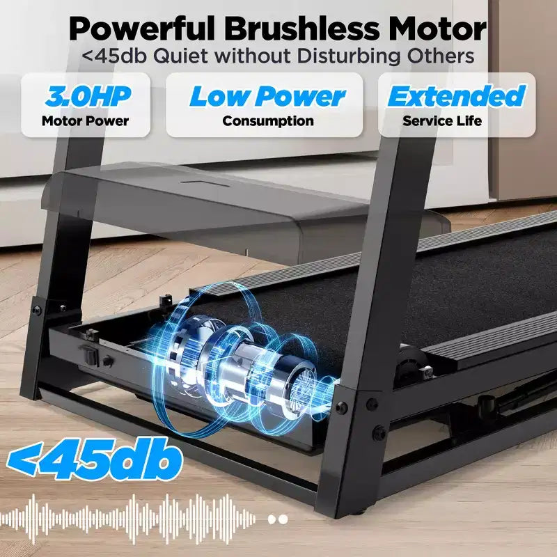 Folding Treadmill for Home with 3-Level Adjustable Incline, 3HP Quiet Motor, 7.5MPH Speed, 300 lbs Capacity, Walking & Jogging Exercise Machine