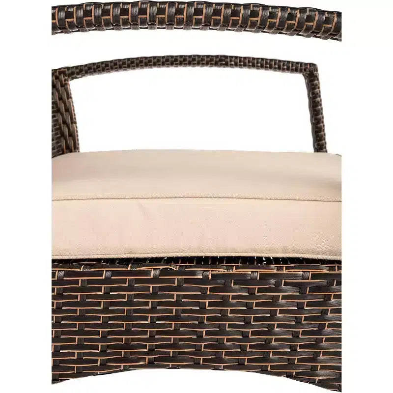 Balkene Home 62776 Bondi Armchair All Weather Lightweight & Durable Outdoor Seating Wicker Low Maintenance Khaki Cushion Included - Mocha