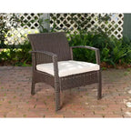 Balkene Home 62776 Bondi Armchair All Weather Lightweight & Durable Outdoor Seating Wicker Low Maintenance Khaki Cushion Included - Mocha
