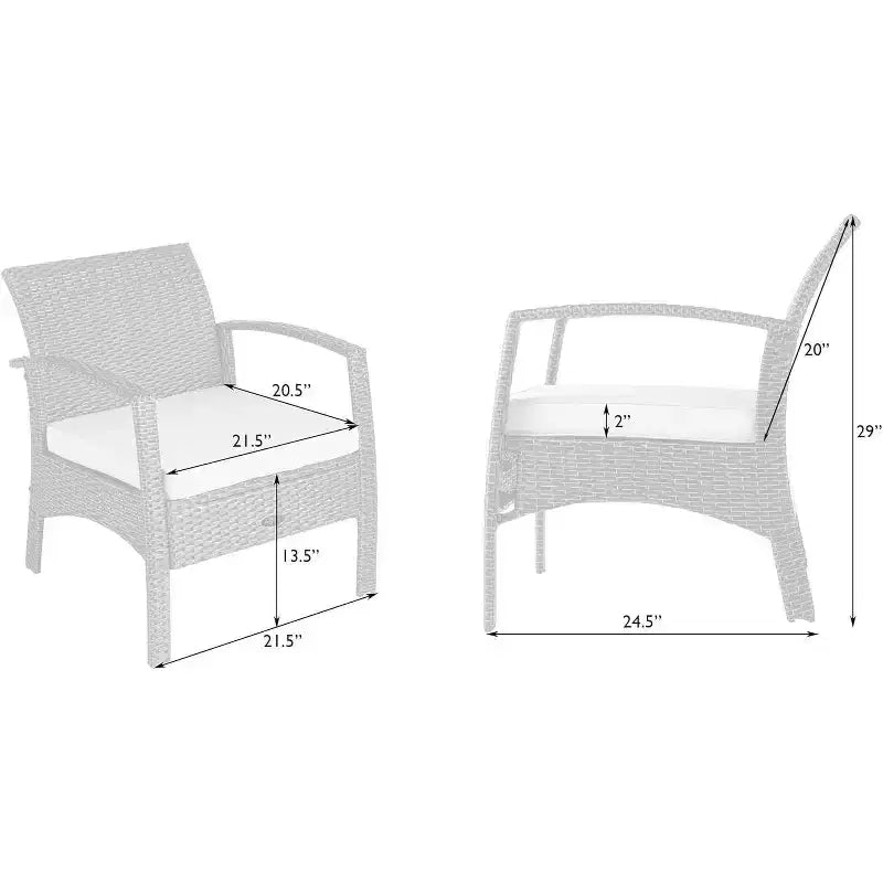 Balkene Home 62776 Bondi Armchair All Weather Lightweight & Durable Outdoor Seating Wicker Low Maintenance Khaki Cushion Included - Mocha