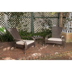 Balkene Home 62966 Coconino, set conversazione in vimini, leggero e durevole, sedie in stile Adirondack, vimini per tutte le stagioni, include cuscini color kaki - Mocha