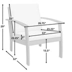 Balkene Home 63342 Poltrona in Legno Lio con Cuscini Sedia Lounge Moderna e Contemporanea per Patio Soggiorno Studio Giardino e Esterni Morbida – Marrone e Bianco