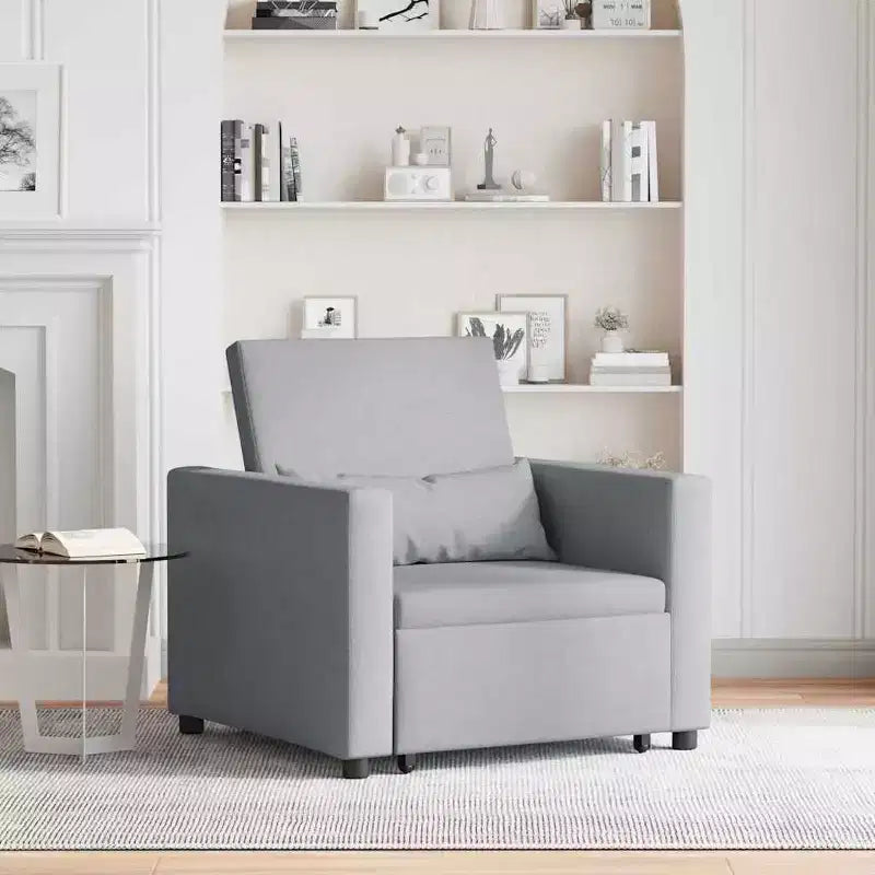 vidaXL Single Sofa Bed Reclining Light gray 90 x 165 x 87 cm fabric
