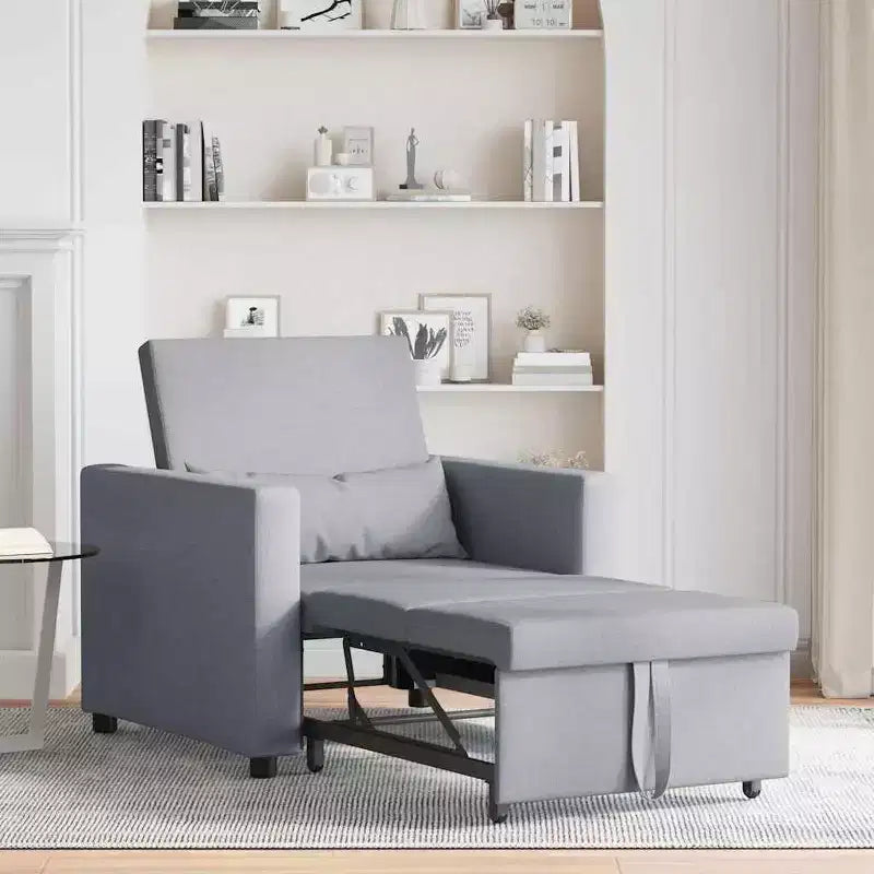 vidaXL Single Sofa Bed Reclining Light gray 90 x 165 x 87 cm fabric