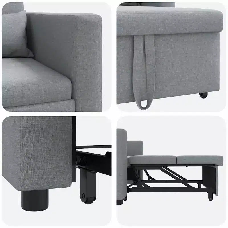 vidaXL Single Sofa Bed Reclining Light gray 90 x 165 x 87 cm fabric