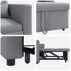 vidaXL Single Sofa Bed Reclining Light gray 90 x 165 x 87 cm fabric