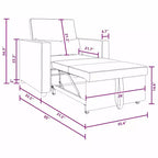 vidaXL Single Sofa Bed Reclining Light gray 90 x 165 x 87 cm fabric