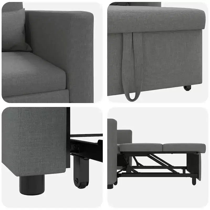 vidaXL Single Sofa Bed Reclining Light gray 90 x 165 x 87 cm fabric