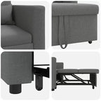 vidaXL Single Sofa Bed Reclining Light gray 90 x 165 x 87 cm fabric