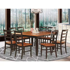 HomeStock Tavolo da pranzo a 9 pezzi con piano quadrato in legno massello con finitura nera e 8 sedie