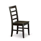 HomeStock Tavolo da pranzo a 9 pezzi con piano quadrato in legno massello con finitura nera e 8 sedie