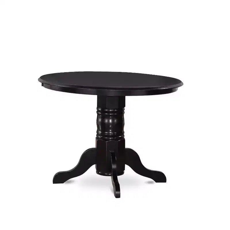 Set da pranzo a 3 pezzi con piano in legno massello finitura nera e trapuntatura a bottoni - 4 posti