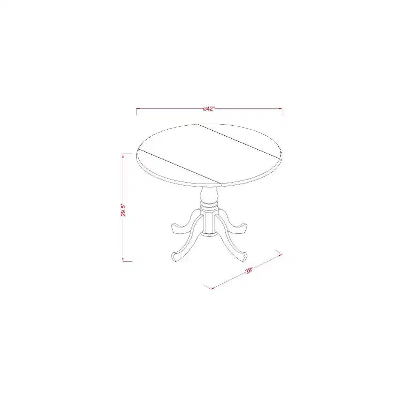 Elegant Dining Table Set for 2 - Kitchen Table with Chairs, Asian Hardwood, Drop Leaf Design, Space Saving