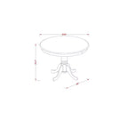 HomeStock 5-Pc Round Mahogany Finish Solid Wood Top Dining Table with 4 Parson Chair