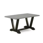 5-Piece Rectangle Natural Oak Finish Solid Wood Top Dining Table with 4 Parson Chair with
