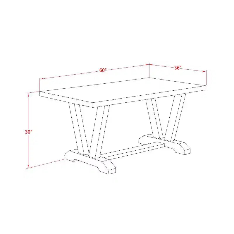 5-Piece Rectangle Natural Oak Finish Solid Wood Top Dining Table with 4 Parson Chair with