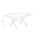 HomeStock 6-Piece Rectangle Distressed Jacobean Finish Solid Wood Top Dining Table with 1-Bench, 4-Chairs