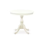 Set da pranzo 3 pezzi con piano in legno massello finitura lino bianco - 4 posti