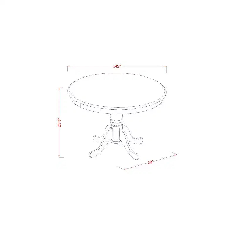 HomeStock Set da Pranzo Rotondo da 3 Pezzi, Tavolo con Piano in Legno Massello Finitura Nera e Ciliegio e 2 Sedie