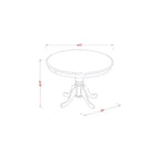 HomeStock Set da Pranzo Rotondo da 3 Pezzi, Tavolo con Piano in Legno Massello Finitura Nera e Ciliegio e 2 Sedie