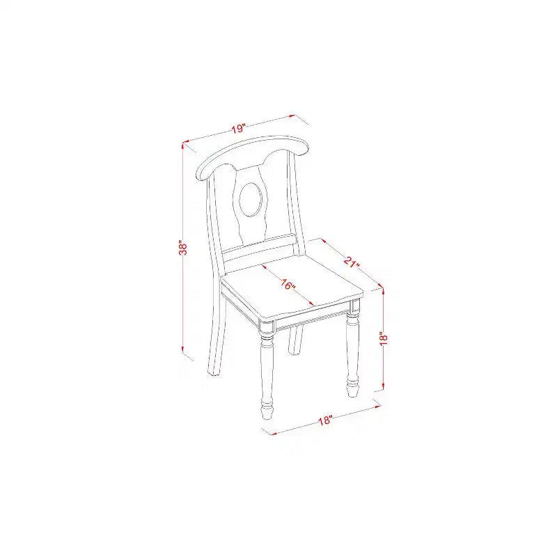 HomeStock Set da Pranzo Rotondo da 3 Pezzi, Tavolo con Piano in Legno Massello Finitura Nera e Ciliegio e 2 Sedie