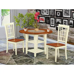 HomeStock 3-Piece Buttermilk and Cherry Finish Round Solid Wood Top Dining Table Set