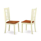 HomeStock 3-Piece Buttermilk and Cherry Finish Round Solid Wood Top Dining Table Set