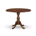 5-Piece Mahogany Finish Solid Wood Top Dining table with 4-Chairs with Drop Leaf