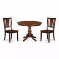 3-Piece Mahogany Finish Solid Wood Top - Dining Room Set - Seats 4