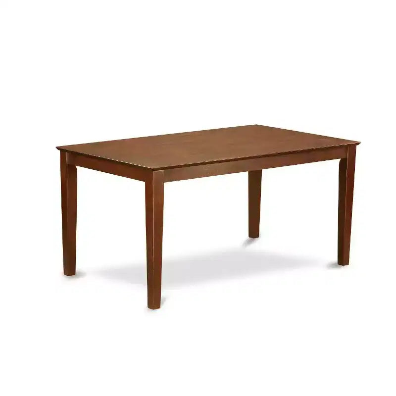 HomeStock Tavolo da pranzo a 6 posti con top in legno massello e finitura mogano, con 1 panca e 4 sedie