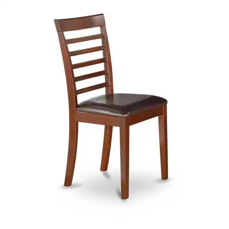 HomeStock Tavolo da pranzo a 6 posti con top in legno massello e finitura mogano, con 1 panca e 4 sedie