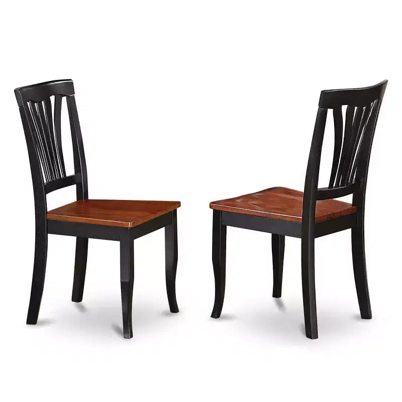 Vintage 3 Piece Dinette Set - Round Table & 2 Chairs - Black Cherry Finish - Home Kitchen Dining Room