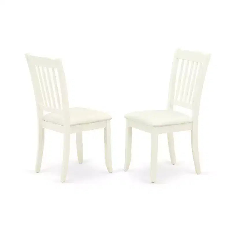 HomeStock 5-Pc Linen White Finish Solid Wood Top - Dining Room Set with Dropleaf - Seats 4