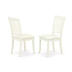 HomeStock 5-Pc Linen White Finish Solid Wood Top - Dining Room Set with Dropleaf - Seats 4