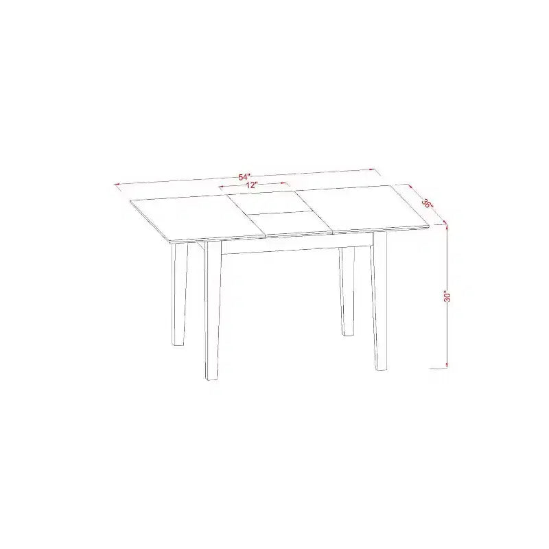 Set da pranzo rettangolare a 5 pezzi in legno massello con finitura mogano e bottoni capitonné (4 posti)