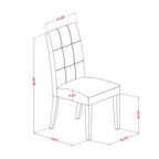 Set da pranzo rettangolare in legno massello finitura mogano a 5 pezzi - 4 posti a sedere