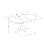 HomeStock Set Tavolo da Pranzo Ovale a 5 Pezzi con Top in Legno Massello Finitura Bianco Lino e 4 Sedie Parson con Prolunga a Farfalla