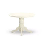 HomeStock Set da Pranzo 5 Pezzi con Tavolo Rotondo e 4 Sedie Parson, Finitura Bicolore Lattementa e Ciliegio, Piano in Legno Massello