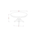 HomeStock Set da Pranzo 5 Pezzi con Tavolo Rotondo e 4 Sedie Parson, Finitura Bicolore Lattementa e Ciliegio, Piano in Legno Massello