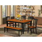 Set da pranzo rettangolare con 4 sedie e panca - Set da cucina da 6 pezzi