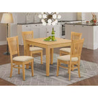 Set da pranzo 5 pezzi in legno massello con finitura in rovere naturale - 4 posti a sedere