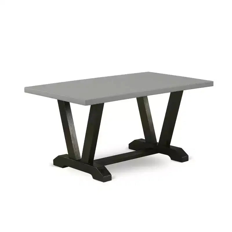 HomeStock Tavolo da pranzo con piano in legno massello e finitura in rovere naturale a 5 pezzi con 4 sedie