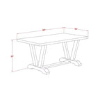 HomeStock Tavolo da pranzo con piano in legno massello e finitura in rovere naturale a 5 pezzi con 4 sedie