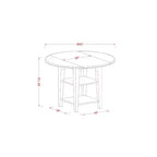 Set da pranzo HomeStock con tavolo rotondo in legno massello con piano a ribalta e finitura bianco lino, 3 pezzi