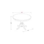 Set da pranzo rotondo imbottito a 3 pezzi in legno massello finitura noce antico - 4 posti