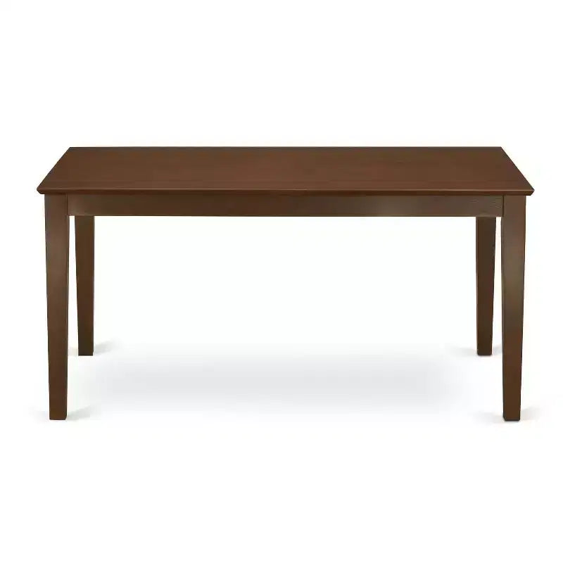 5-Piece Rectangular Mahogany Finish Solid Wood Top-Upholstered Dining Room Set-Seats 4