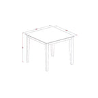 Set tavolo da pranzo HomeStock 3 pezzi con piano quadrato in legno massello finitura mogano