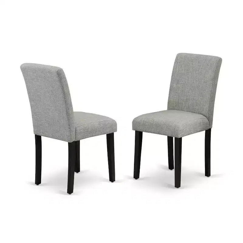 3-Piece Black and Cherry Finish Solid Wood Top-Dining Room Set with High Back-Seats 4